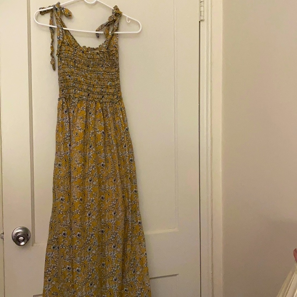 max studio dull gold maxi dress size: S